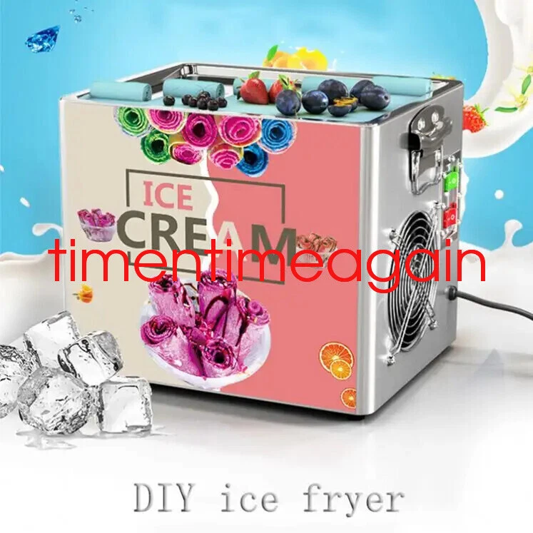 Commercial Fried Ice Cream Roll Machine Square Pan Yogurt Porridge Maker