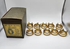 Lot of 10 Sherman Brass Water Hose Clamps No 14 5/8" 1 3/32" I.D.  with Box