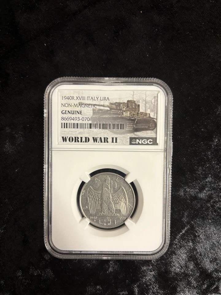 MS 64 1954 Washington-Carver with Bag Frag and 1940 Italy Lira WW2 Graded Coins - Image 4 of 4