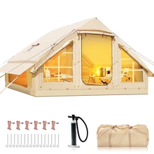 4 6 Person Inflatable Hot Tent Stove Jack Waterproof Easy Setup Glamping Shelter