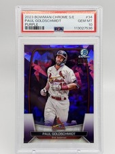 PAUL GOLDSCHMIDT 2023 BOWMAN CHROME SAPPHIRE PURPLE REFRACTOR /25 PSA 10 💜