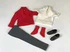 Vintage KEN RED KNIT SWEATER Set Pants, White Polo Shirt, Socks and Shoes