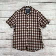 Toad&Co Organic Cotton Plaid Button Down Shirt Men's Size M Gray/Blue/Red
