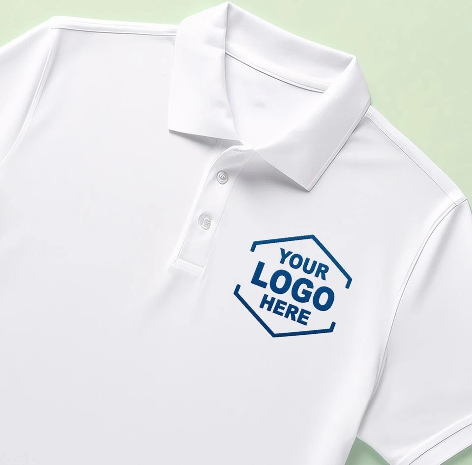 Custom Polo T-Shirt Customized ,Text, Logo on  Shirt Personalized business logo - Image 4 of 4