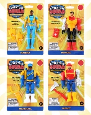 4 Adventure Squad Rescue Action Figures 2.25'' Complete Set