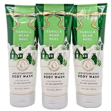 NEW Bath  Body Works Lot of 3 Tubes Vanilla Bean Noel Moisturizing Wash 10 oz