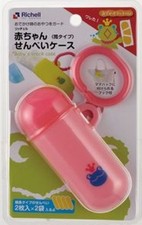Richell Cooking Supplies Outing Lunch-kun Baby Rice Cracker Case Tube Type Pink