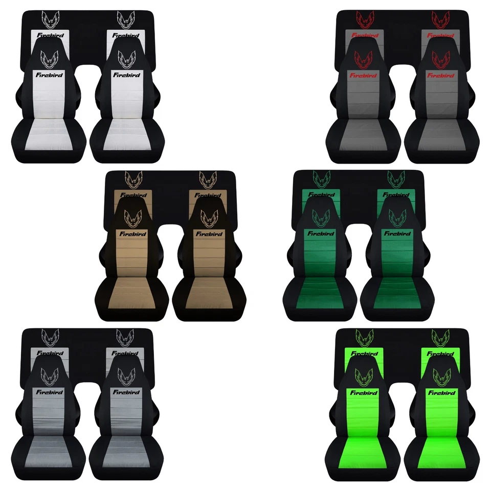 Fits 1967 to 2002 Pontiac Firebird Front and Rear seat covers  two tone w/design - Bild 1 von 1