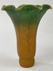 Amber Green Lily Lamp Shade Tiffany Style Vintage Tulip Blown Glass Flower Decor