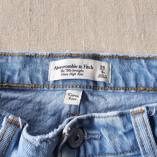 Abercrombie & Fitch The 90s dritto ultra alto rialzo curvo amore donna 28/6s - Foto 2 di 11