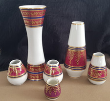 Konvolut 6 wunderschöne alte Vase  rot blau und ganz viel Gold
