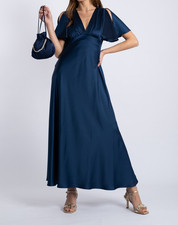 Abito lungo in raso blu LIU JO modello CA5278T2956