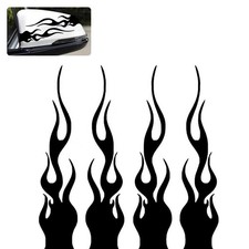 4 PCS Car Flame Reflective Sticker, 1.2" x 5.9" Waterproof Stripe Graphic Rac...