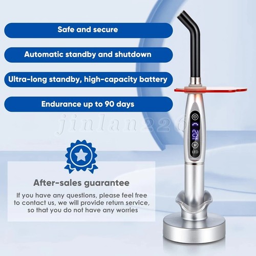 Dental Dentist LED Curing Light Cure Lamp Wireless Resin Woodpecker Style Silver - Picture 7 of 22