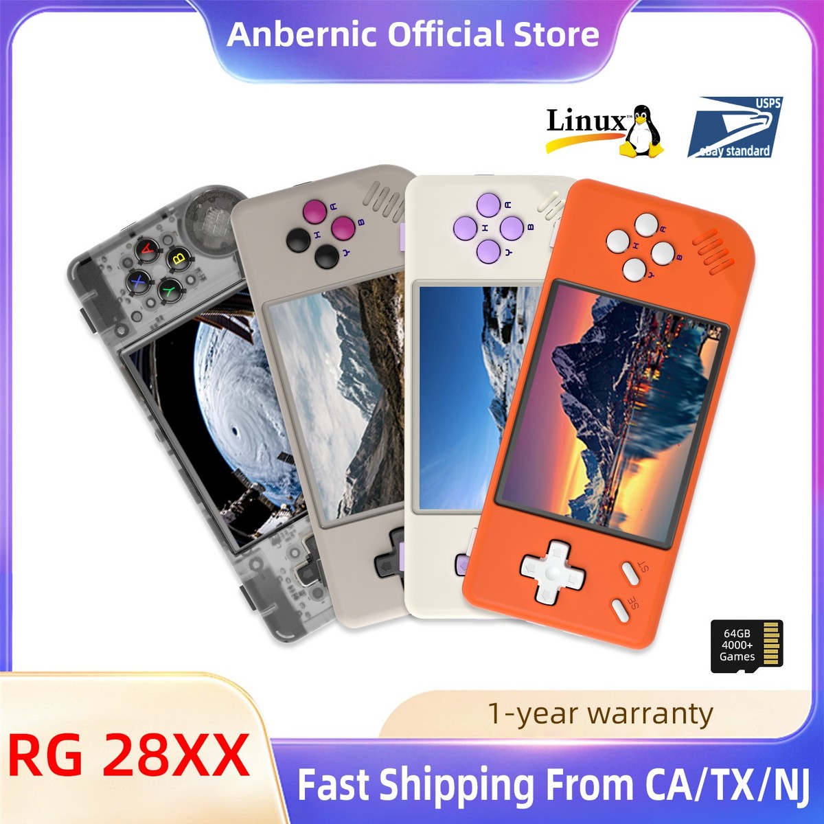 ANBERNIC RG28XX Handheld Game Console Retro 2.83-inch Screen Video