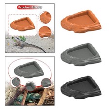 Reptile Water Dish Corner Sturdy Turtle Water Bowl for Snake Gecko Tortoises