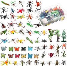 75 Pieces Plastic Fake Bugs Assorted Play Plastic Toy Bugs Mini Realistic