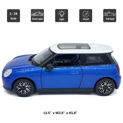 1/28 Mini Cooper Model Car Diecast Toy Vehicle 2 Doors Open Pull