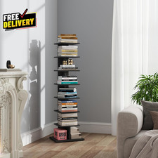 Vertical Bookshelf 8 Tier Bookcase Narrow Spine Book Shelf for Small Space C....