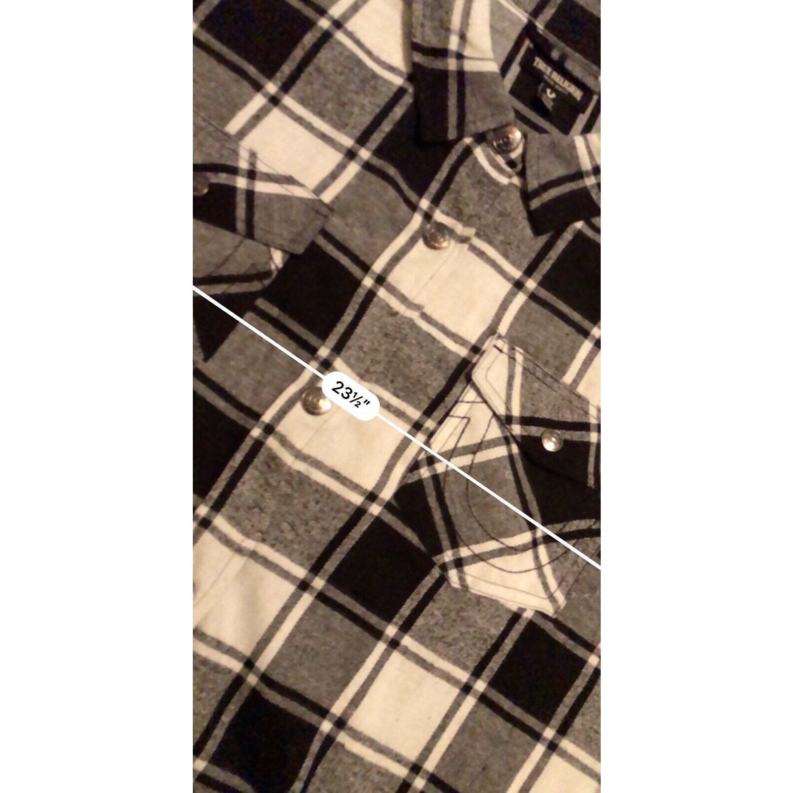 RareTrue Religion Flannel Shirt Plaid L Snap Western Logo On Pockets Mens Sz XL thumbnail 11