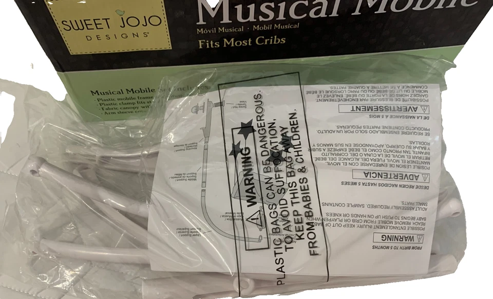 Nuevo en caja Sweet JoJo Designs Musical Móvil Se Adapta a la mayoría de las cunas (sin cubierta para manga de toldo) Foto 4 de 4