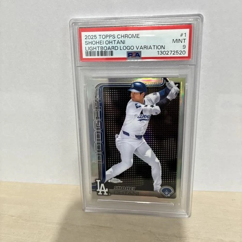 2025 Topps Chrome - Shohei Ohtani #1 Light board Logo Variation Refractor PSA 9