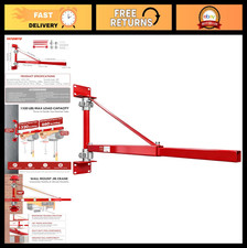 Heavy Duty Wall Mount Jib Crane 1320Lbs Capacity, 180° Swivel Hoist Arm, Adjusta
