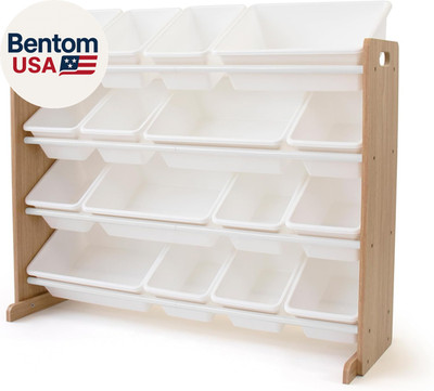 Toy Storage Organizer with 16 Removable Storage Bins for Kids Playroom, 4-Tier T