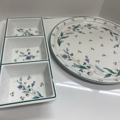 Pfaltzgraff April Melamine Serving & relish Trays Spring/summer bbq set