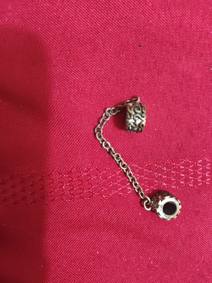 Pandora  Safety Chain Charms Silver and Gold - Image 4 of 4