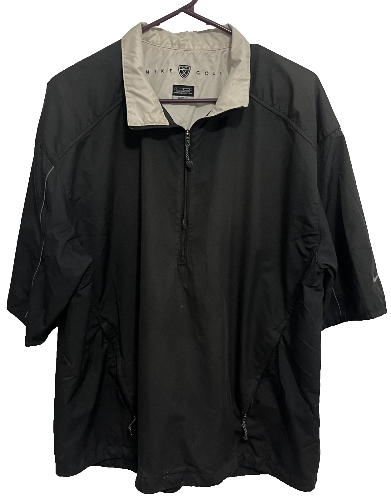 SACAI X NIKE NIKE GOLF Uomo 1 4 Zip Nero Clima Fit Vintage Manica Corta Pullover Giacca Golf L