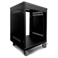 AxcessAbles 12U 19-Inch AV Rolling Equipment Rack Cabinet with Locking Wheels