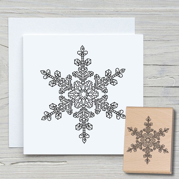 Stempel Schneestern 01 - Motivstempel Holzstempel Scrapbooking Karten Weihnacht-image