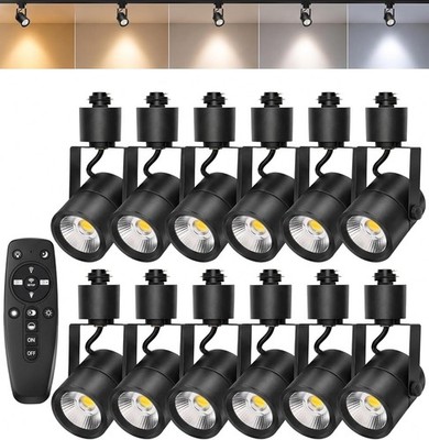 Motrackcao 12 Pack LED Track Lighting Heads with Remote, 2700K-6500K Stepless