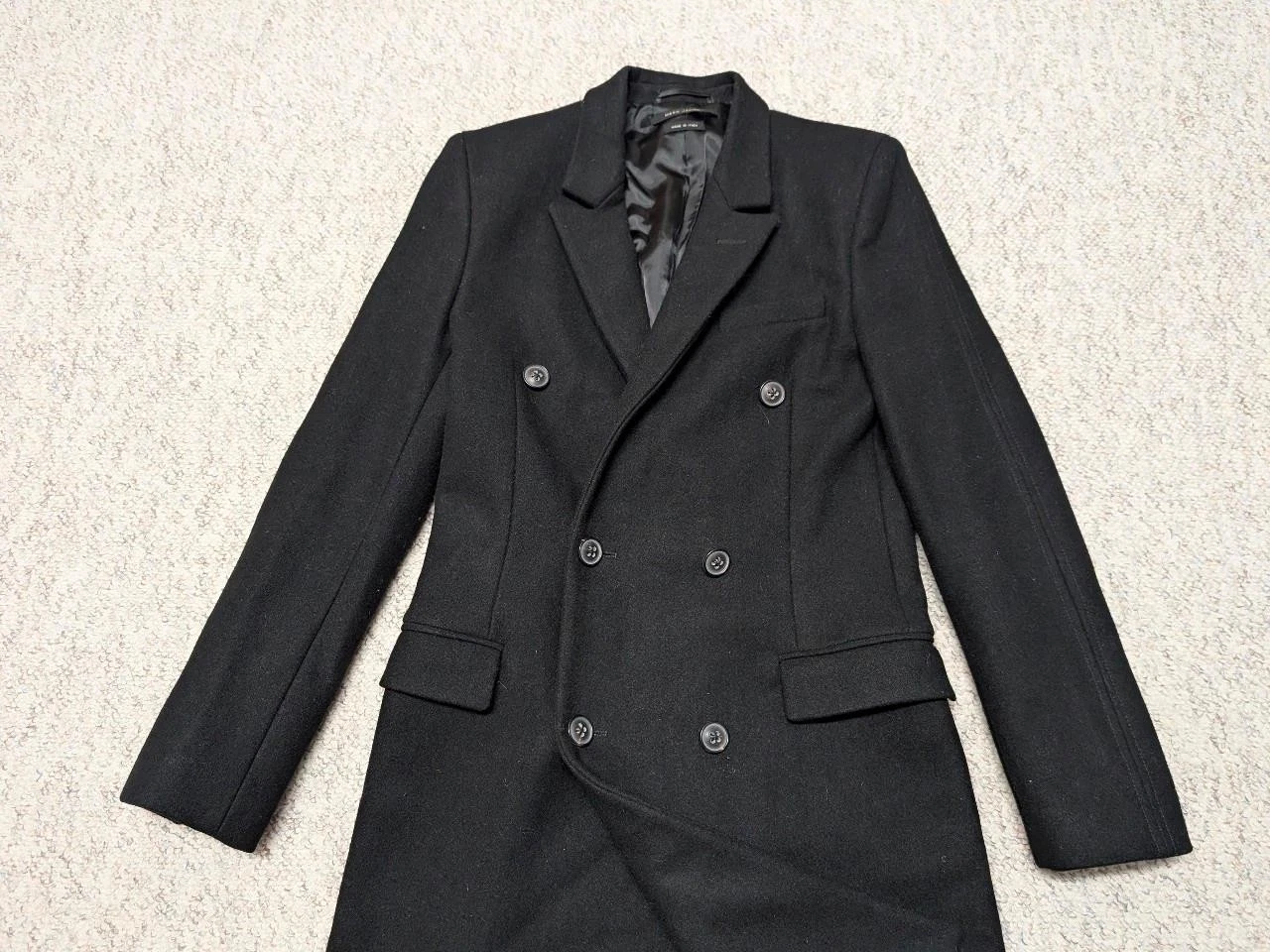 ITALY made MARC JACOBS double breasted 2XS black OVERCOAL wool 32R/34R runway image 3