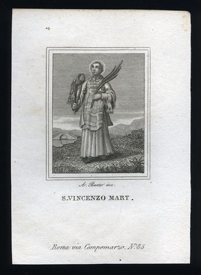 santino engraving 1800 S.VINCENZO DIAC. M.
