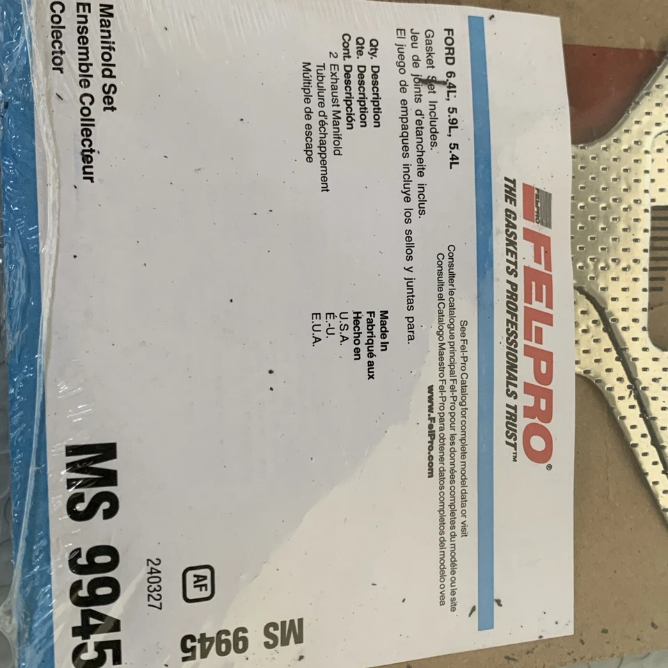Juego de juntas de colector de escape Fel-Pro MS 9945 para Ford F-500 75-77 5,4 L-V8 Foto 2 de 2