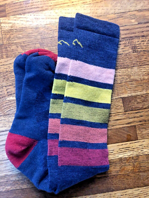 Women's Darn Tough Merino Wool Tall Striped Socks M NWOT
