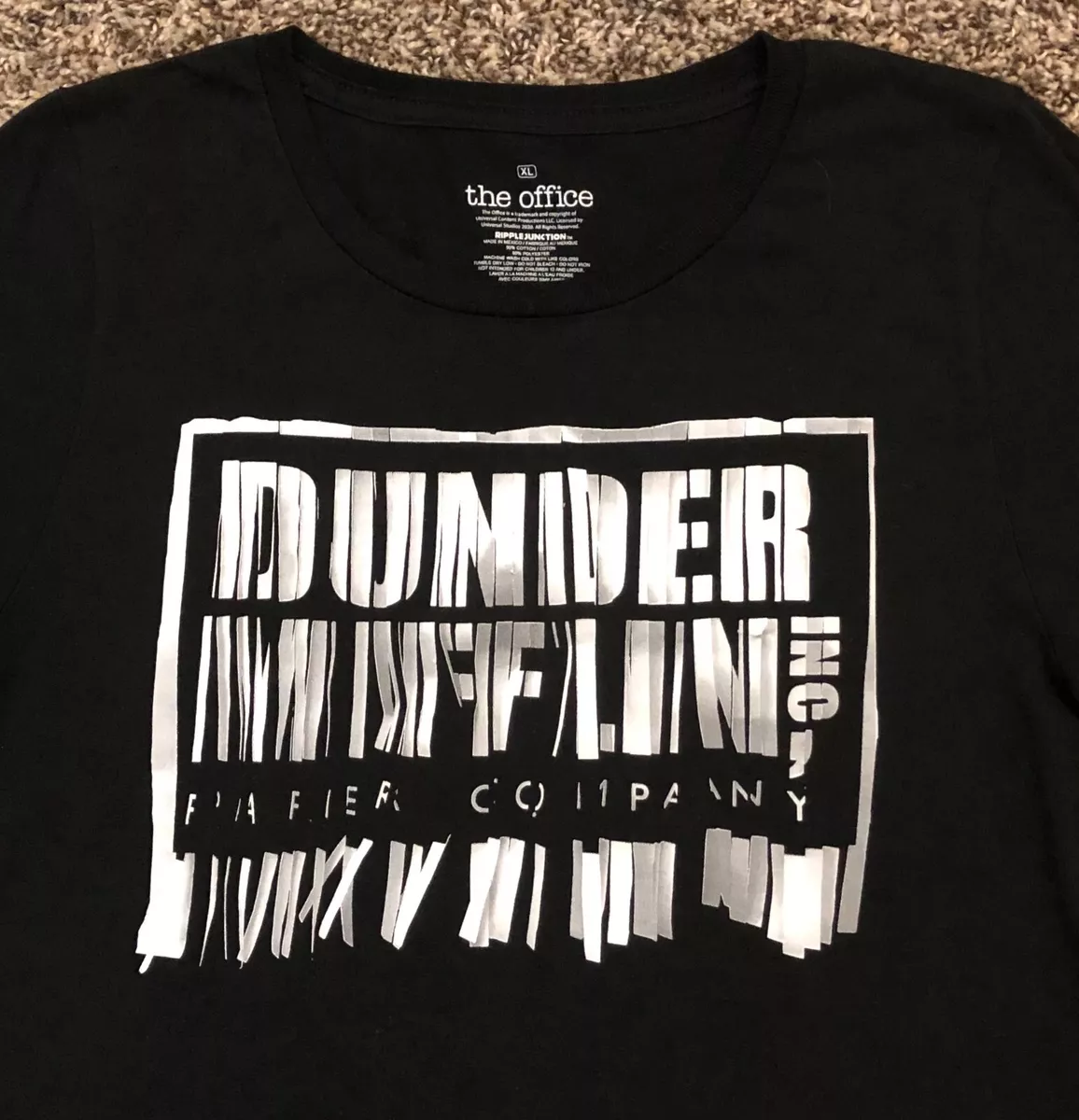 The Office Dunder Mifflin Logo Women's Black Short Sleeve Crew