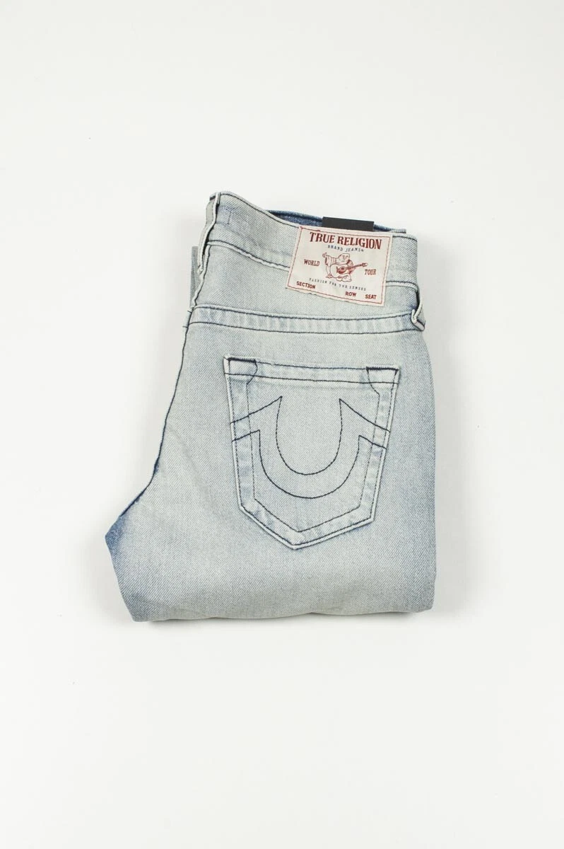 38803 True Religion Tony Skinny Distressed Light Blue Men Jeans size W30
