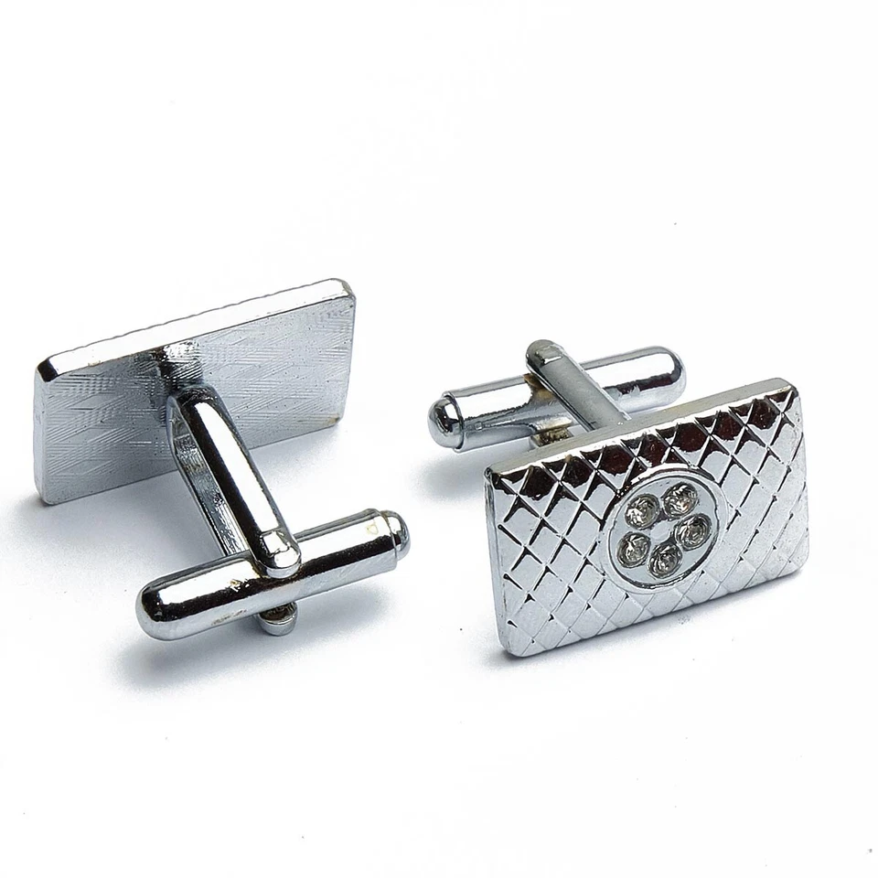 Gemelli - strisce e pietre rettangolo argento - Immagine 2 di 4