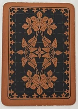 EW203 Swap Playing Cards 1  OLD WIDE ENG  FLOWERS ORNATE ART