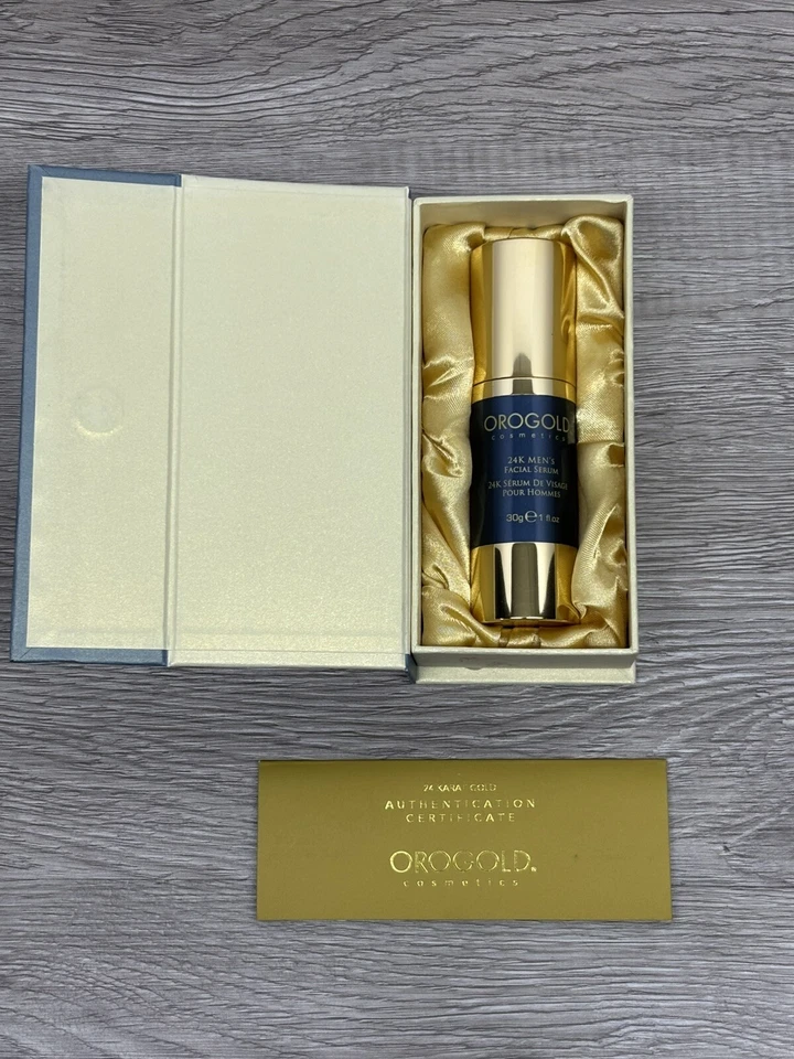 Suero facial pre afeitado orogold 24k para hombre, antienvejecimiento reduce arrugas caja abierta Foto 2 de 4