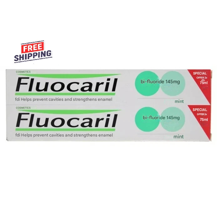 2 Упаковки зубной пасты Fluocaril с би-фторированной мятой, 75 мл