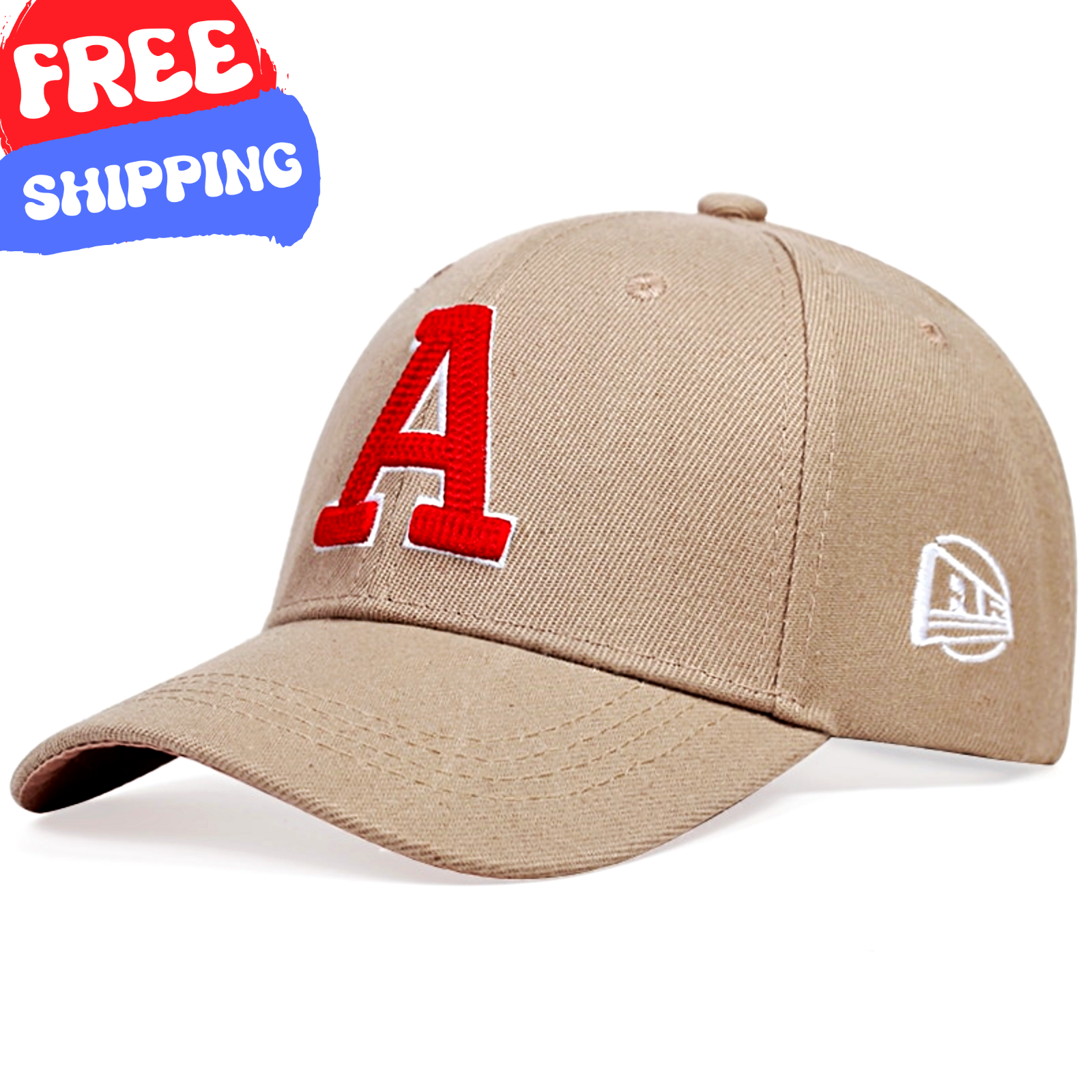 BASEBALL CAP Casual Fashion Outdoor Sun Hat Sport Style Men Women Letter A Khaki