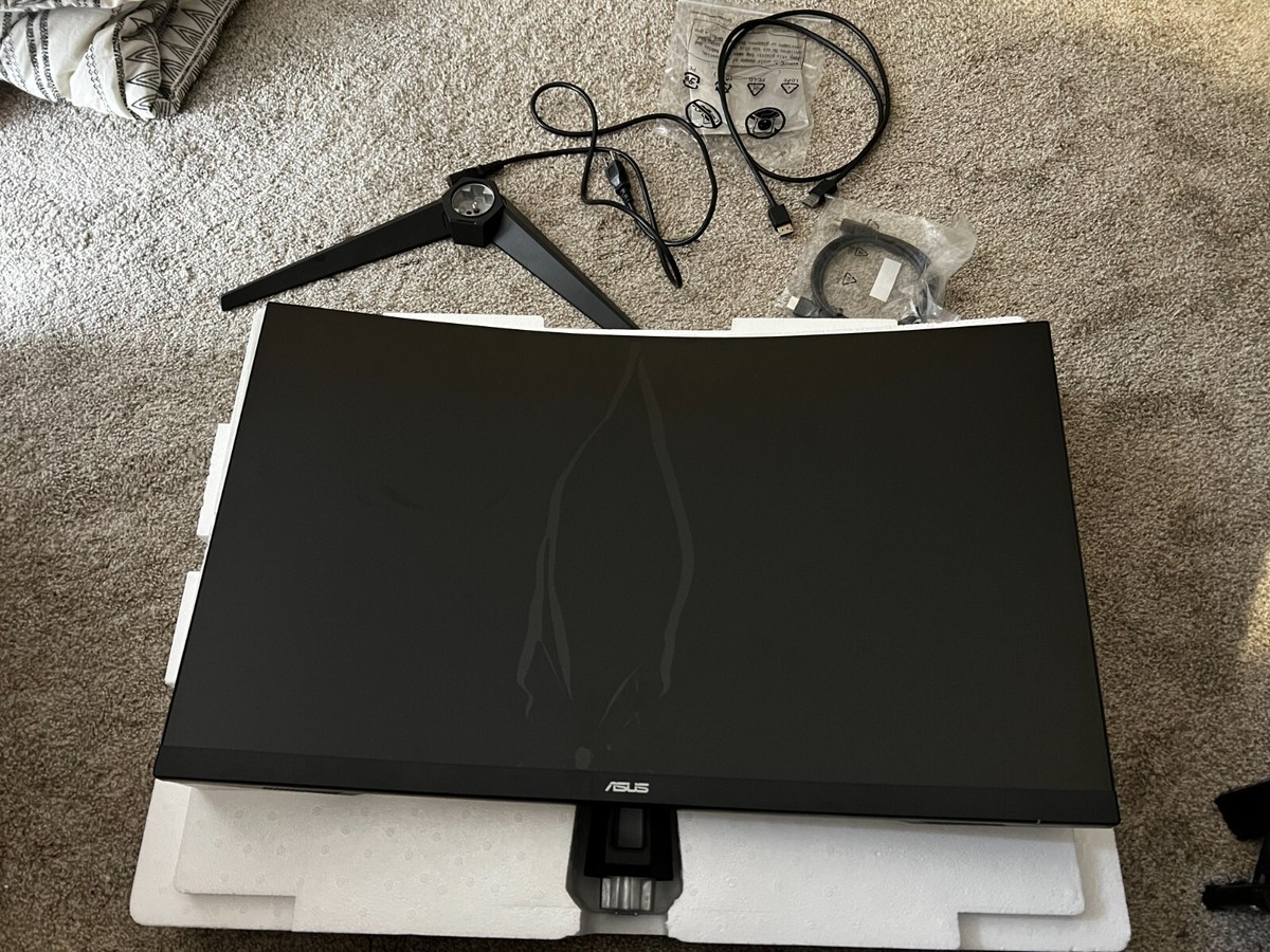 ASUS TUF Gaming VG32VQ1B VA LCD Curved Monitor Cracked