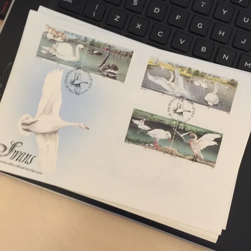 ISLE OF MAN STAMPS 1991 FIRST DAY COVER SWANS FDC Unaddressed WCP