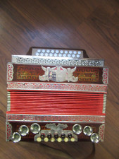 Caja de botones diatónicos vintage R. Novak 3 filas acordeón armónica acordeón