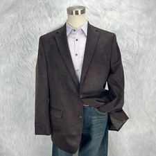 Lauren Ralph Lauren Mens 44L Brown Faux Suede Casual Sport Coat Blazer Jacket