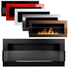 Bio Ethanol Bioethanol Fireplace  900 x 400 Professional Modern  Glass Panel